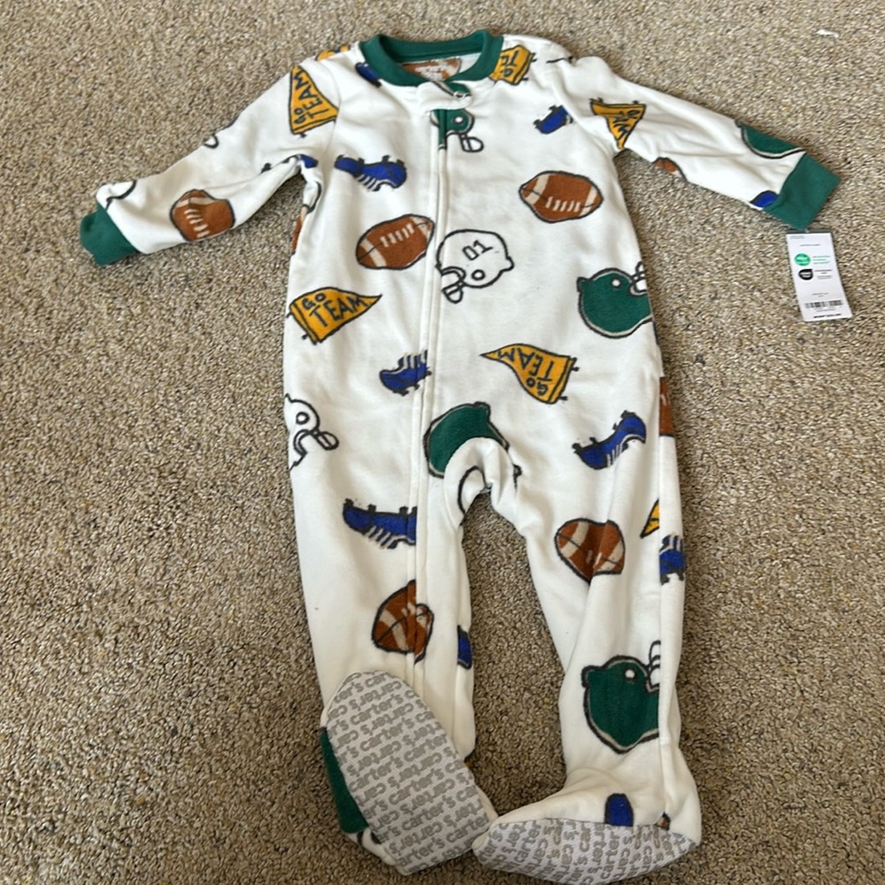 Carters football pajamas